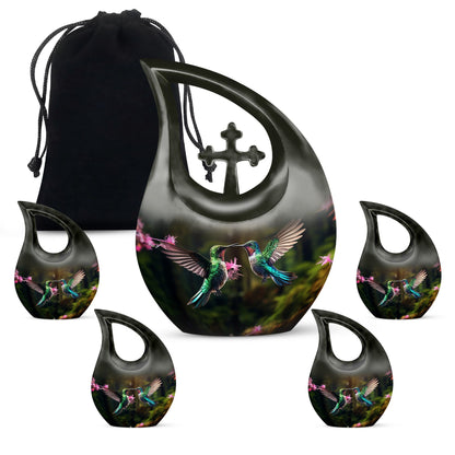 10-inch Aluminium Cross Drop Humming Bird Urn