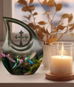 10-inch Aluminium Cross Drop Humming Bird Urn
