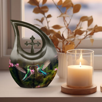 10-inch Aluminium Cross Drop Humming Bird Urn