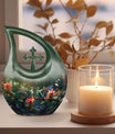 10-inch Humming Bird Cross Drop Urn, 