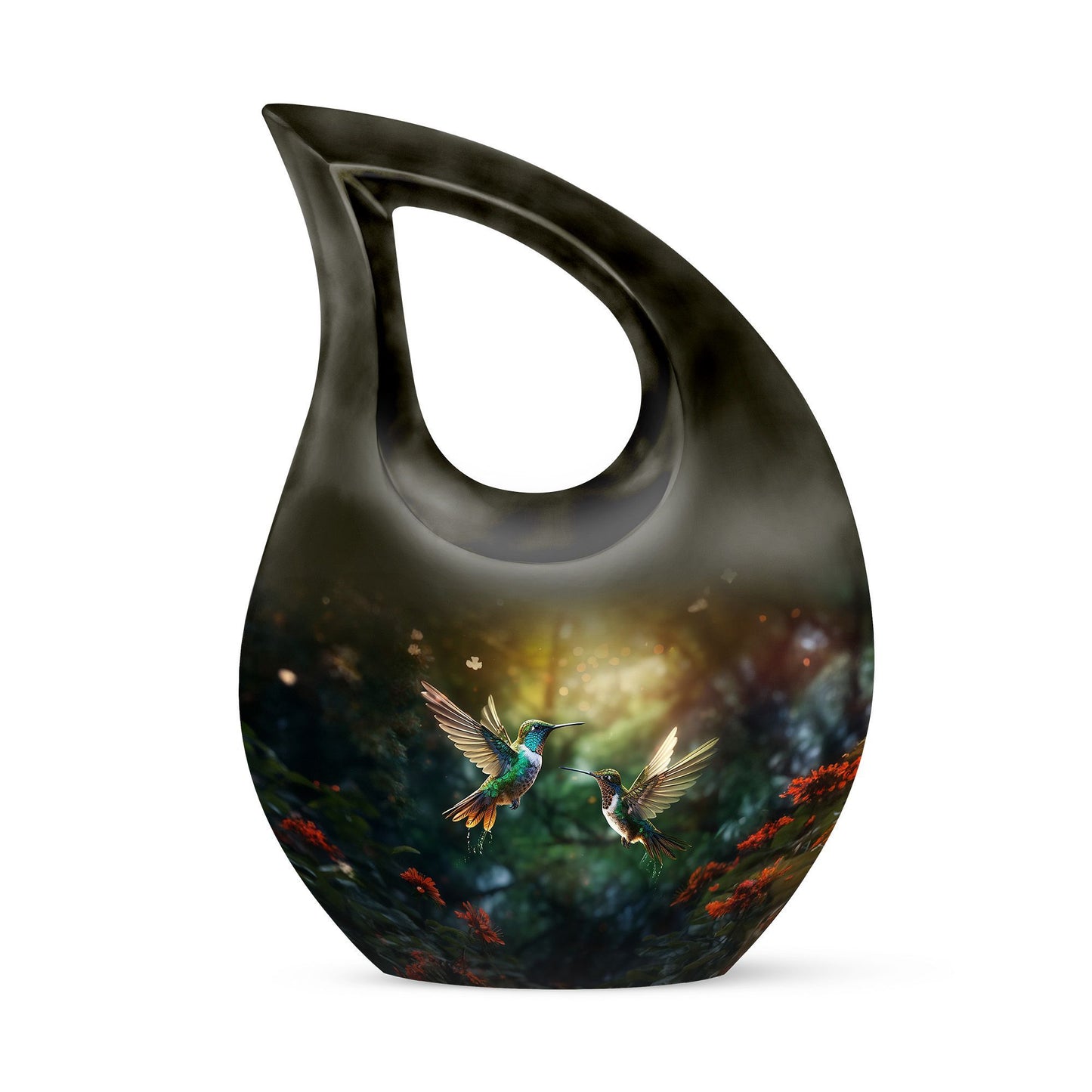 10 inch Humming Bird Cross Drop urn 