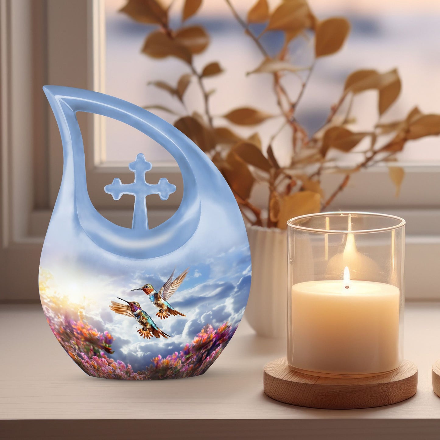 10-inch humming bird urn