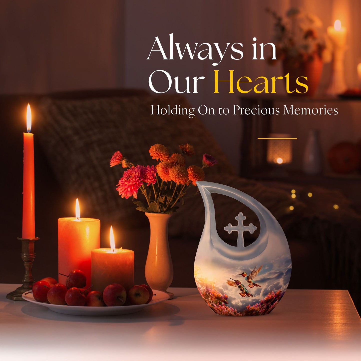 10-inch humming bird urn