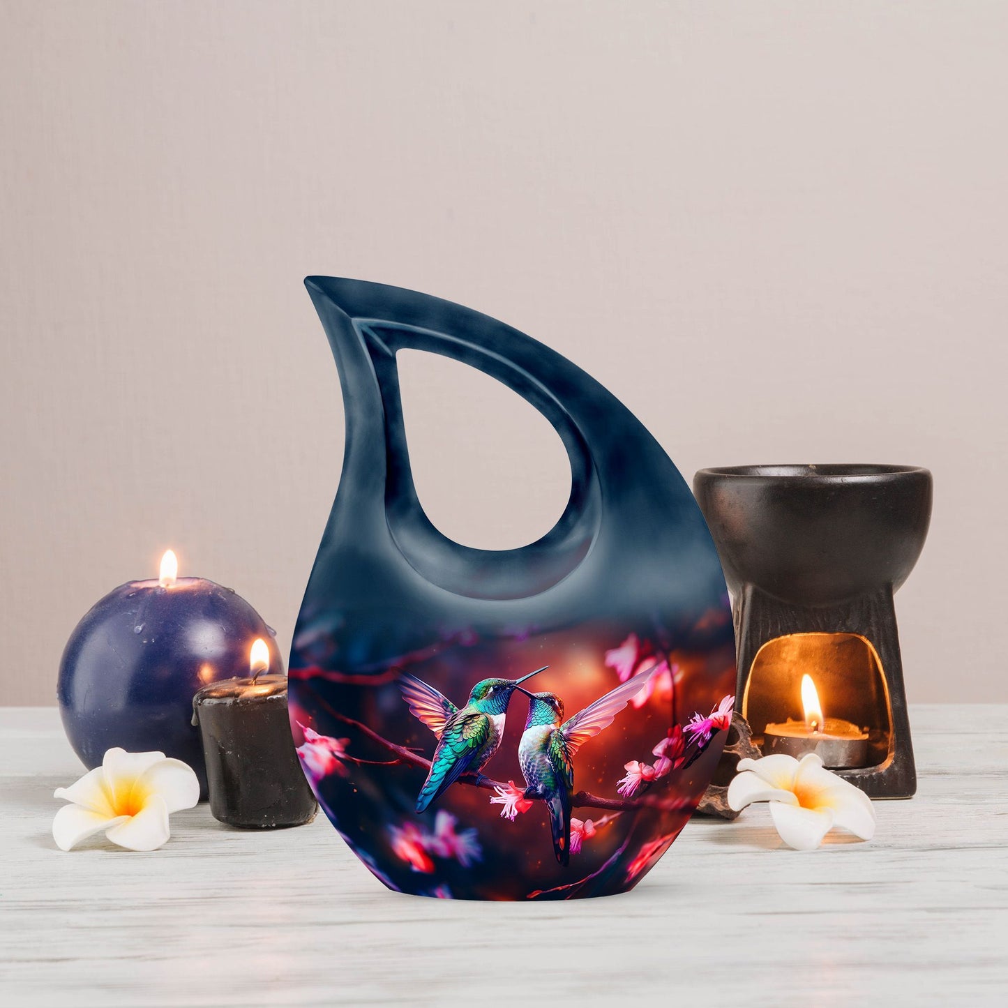 10-inch Humming Bird Aluminium Urn 