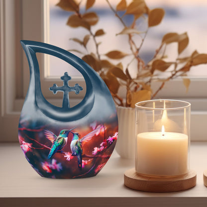 10-inch Humming Bird Aluminium Urn 