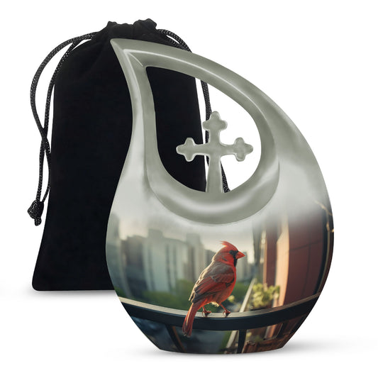 10-inch Cardinal Bird Urn 