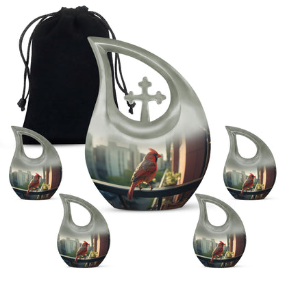 10-inch Cardinal Bird Urn 