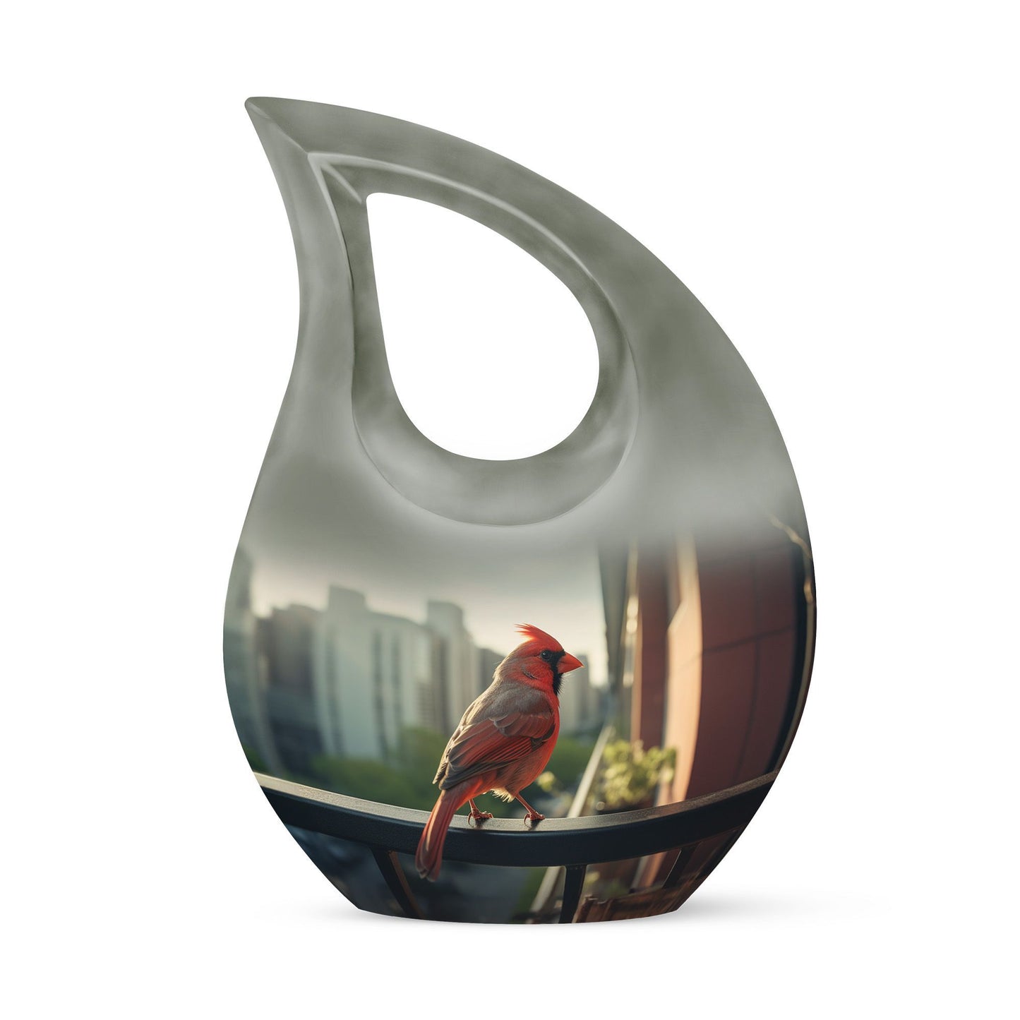 10-inch Cardinal Bird Urn 
