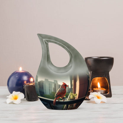 10-inch Cardinal Bird Urn 