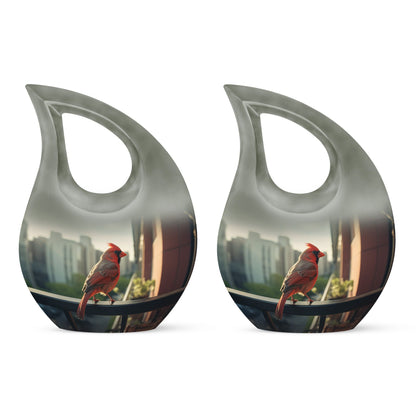 10-inch Cardinal Bird Urn 