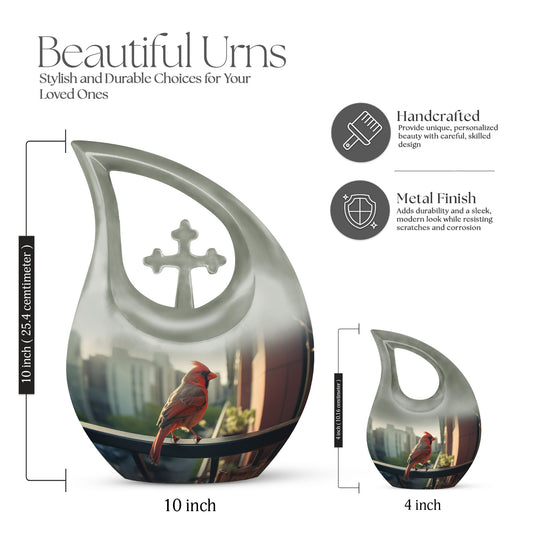 10-inch Cardinal Bird Urn 