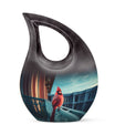 10-inch Cross Drop design Cardinal Bird Urn