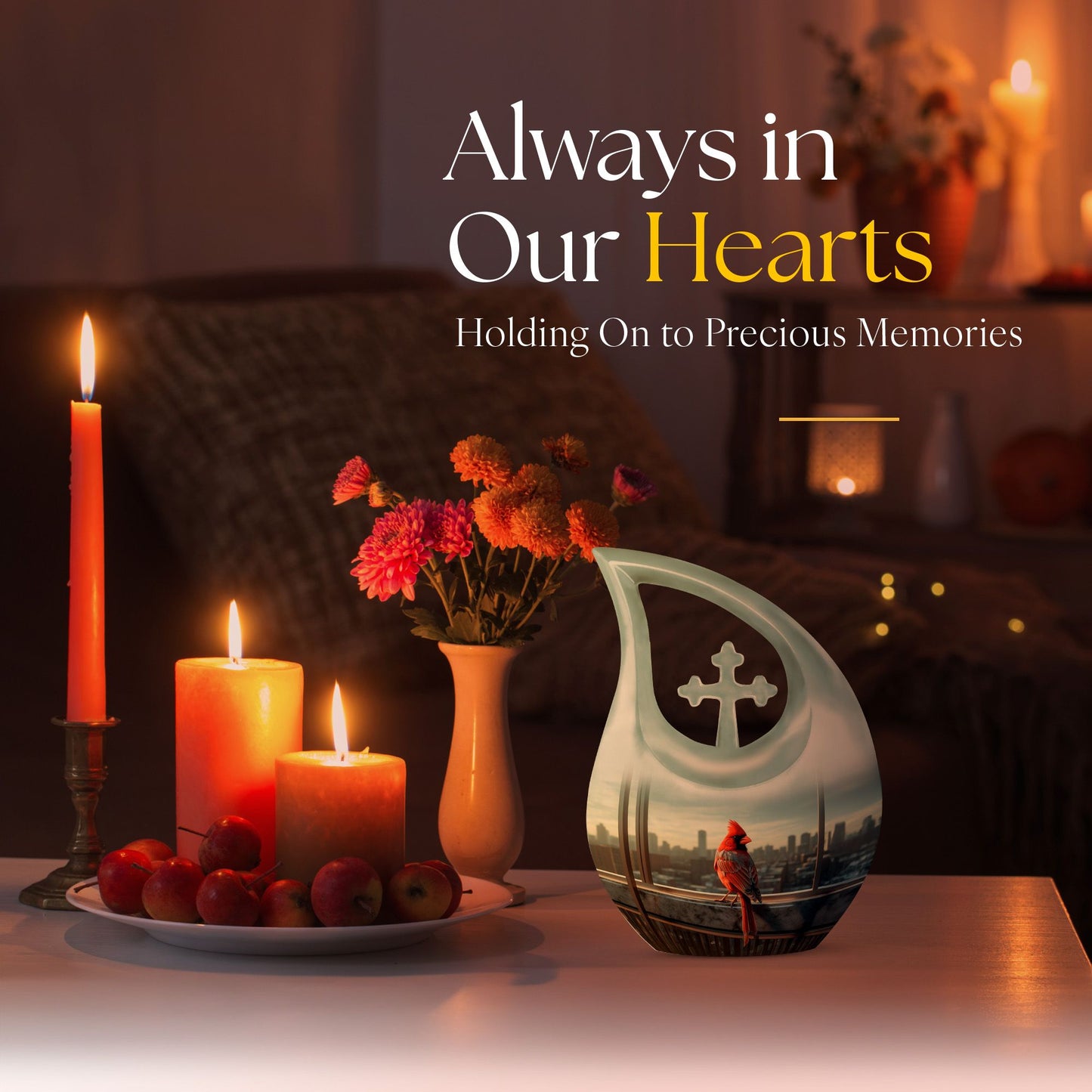 10-inch Cardinal Bird-theme Memorial Urn