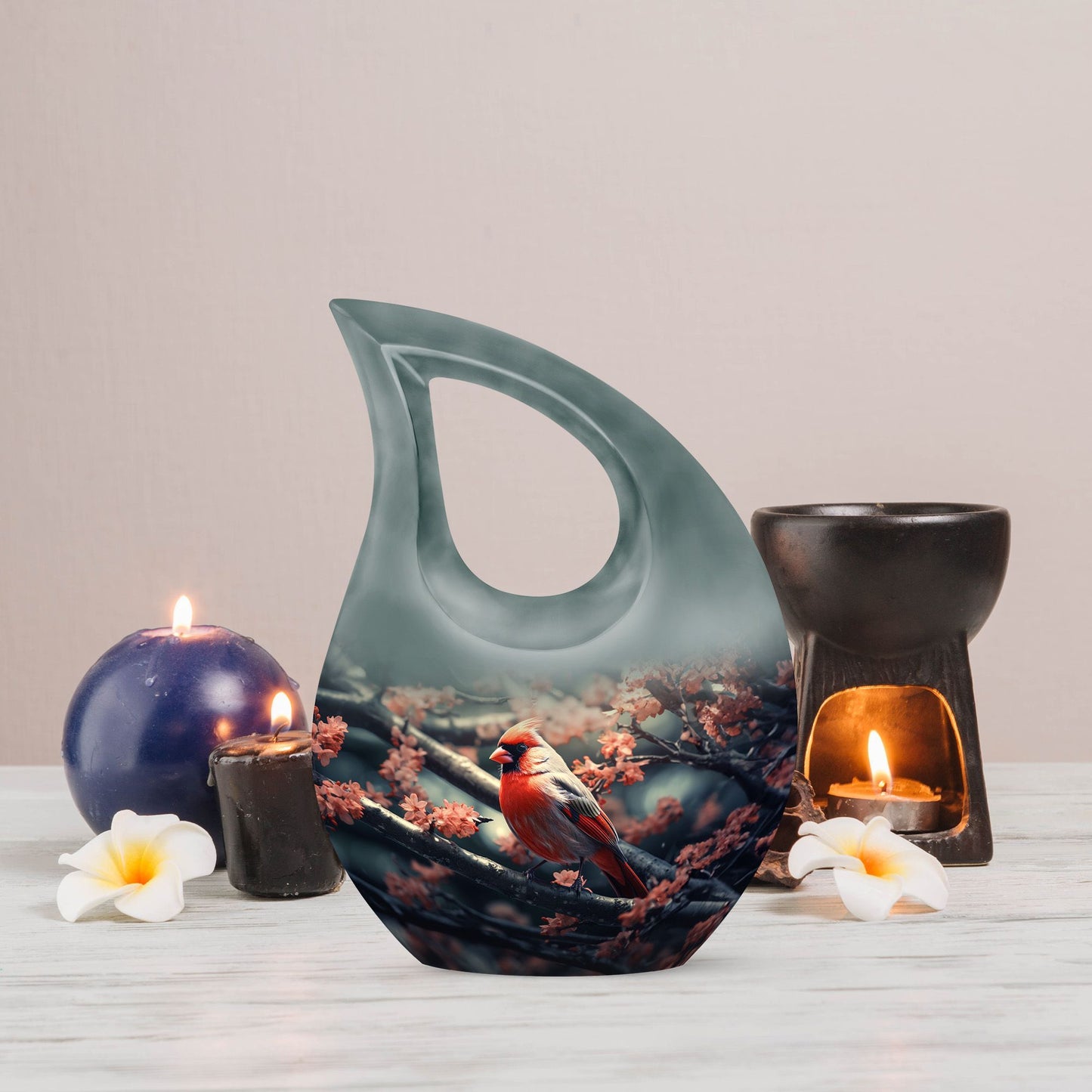10 Inch Cardinal Bird Urn