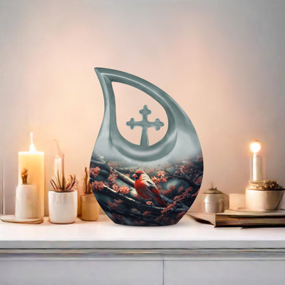 10 Inch Cardinal Bird Urn