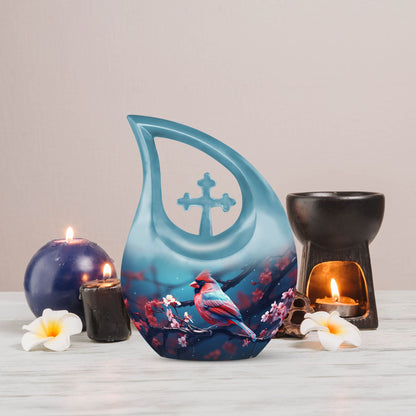 10-inch Cardinal Bird Urn 