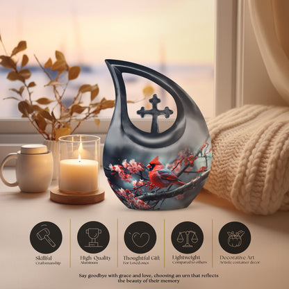 10-inch Cardinal Bird Urn