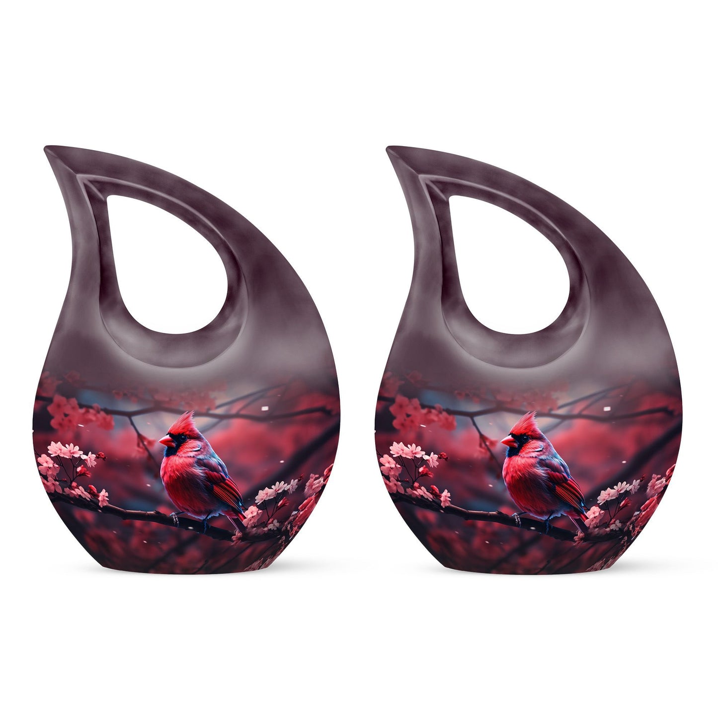 Large 10-inch Cardinal Bird themed memorial urn 