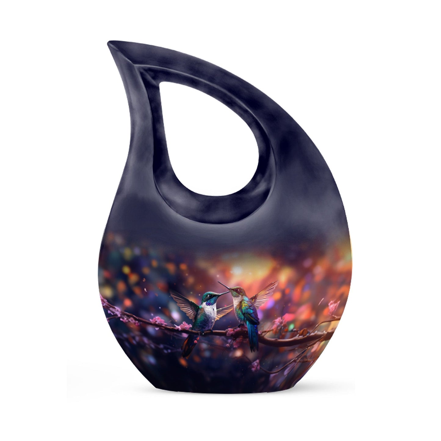 10 Inch Cross Drop Humming Bird Urn 