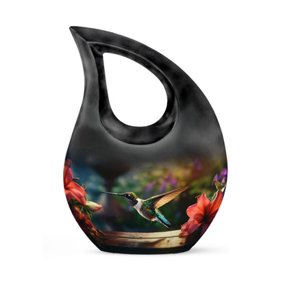 10-inch Wooden Humming Bird Urn 