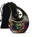 10 Inch Cross Drop Humming Bird Urn