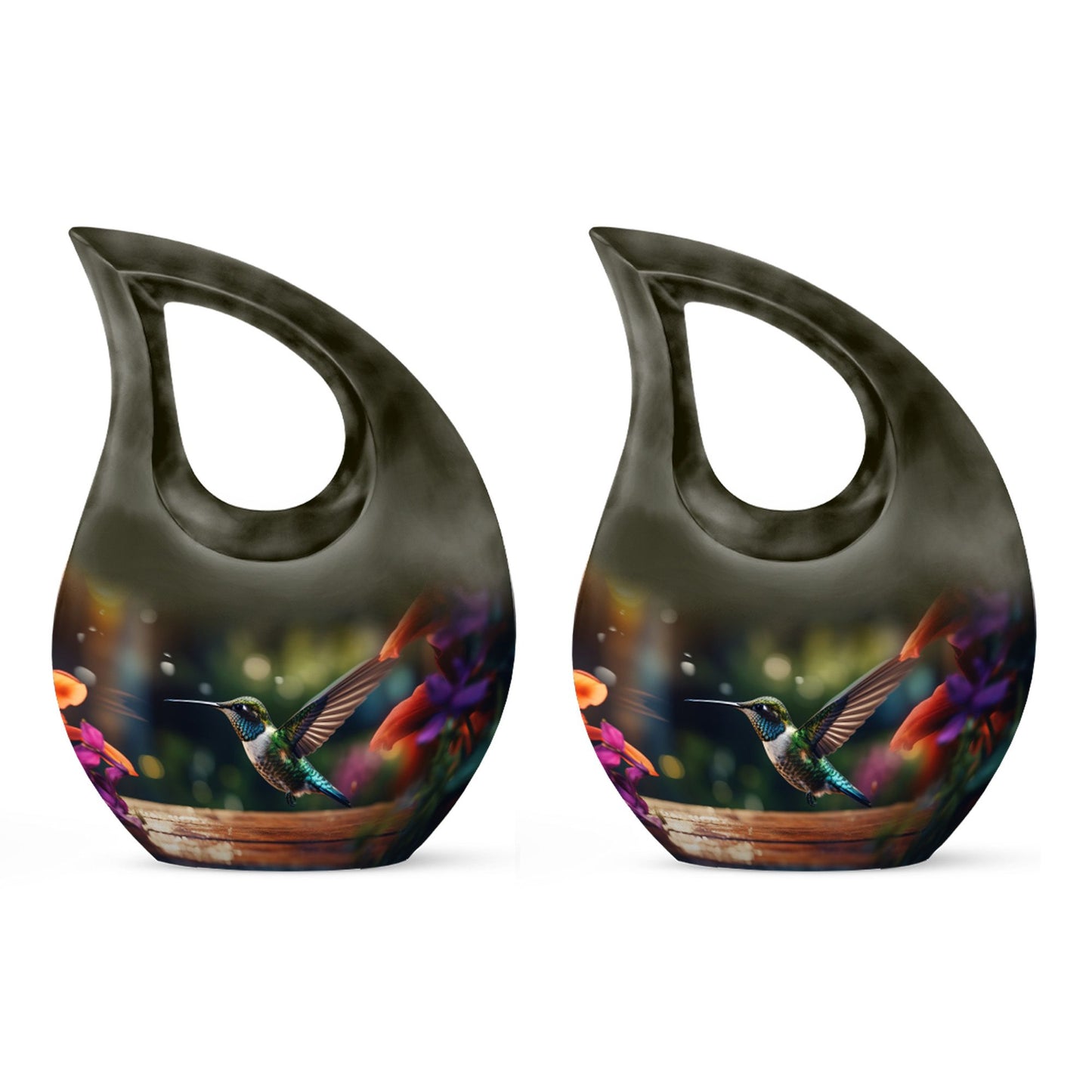 10 Inch Cross Drop Humming Bird Urn