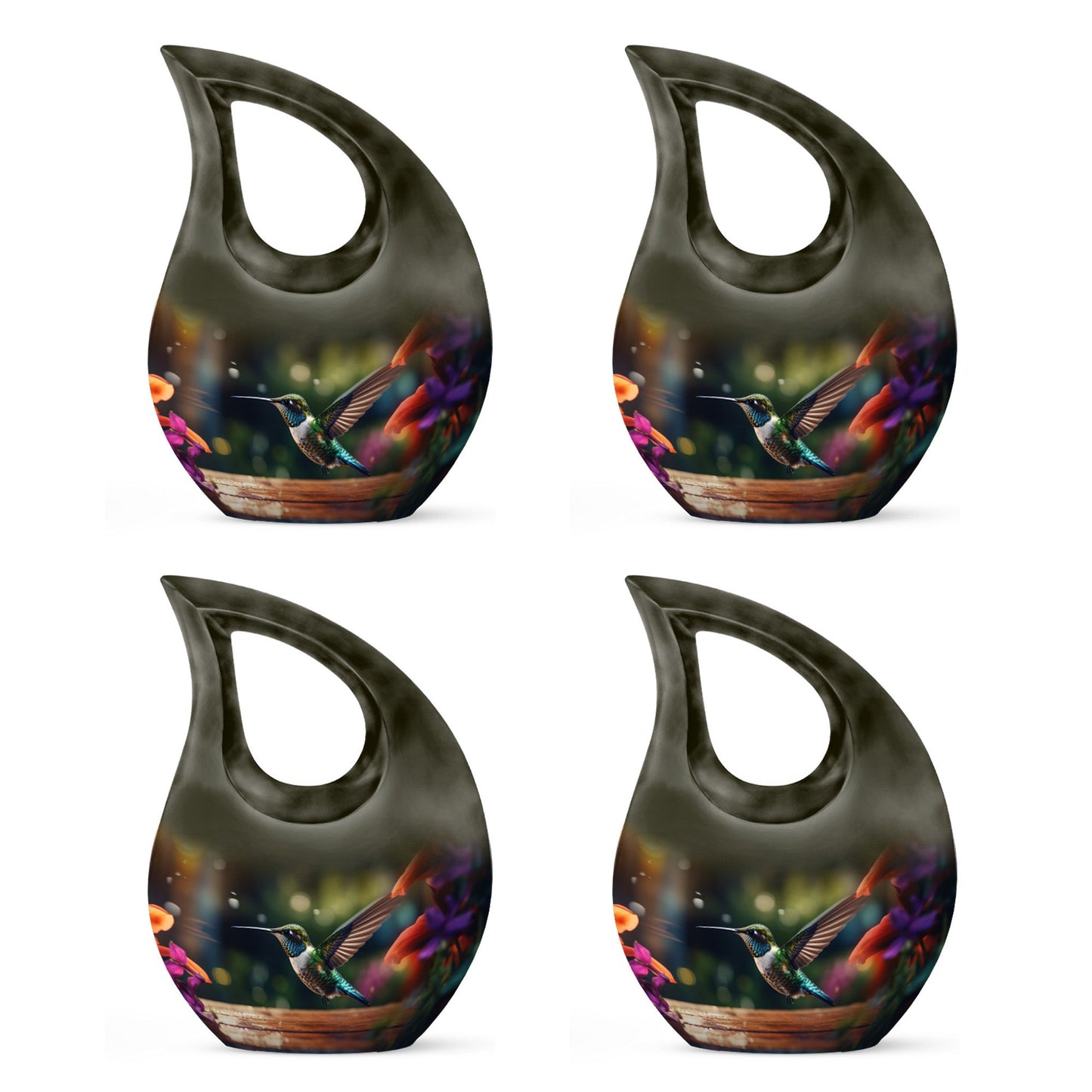 10 Inch Cross Drop Humming Bird Urn