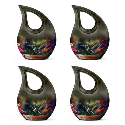 10 Inch Cross Drop Humming Bird Urn