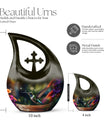 10 Inch Cross Drop Humming Bird Urn