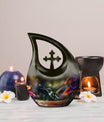 10 Inch Cross Drop Humming Bird Urn