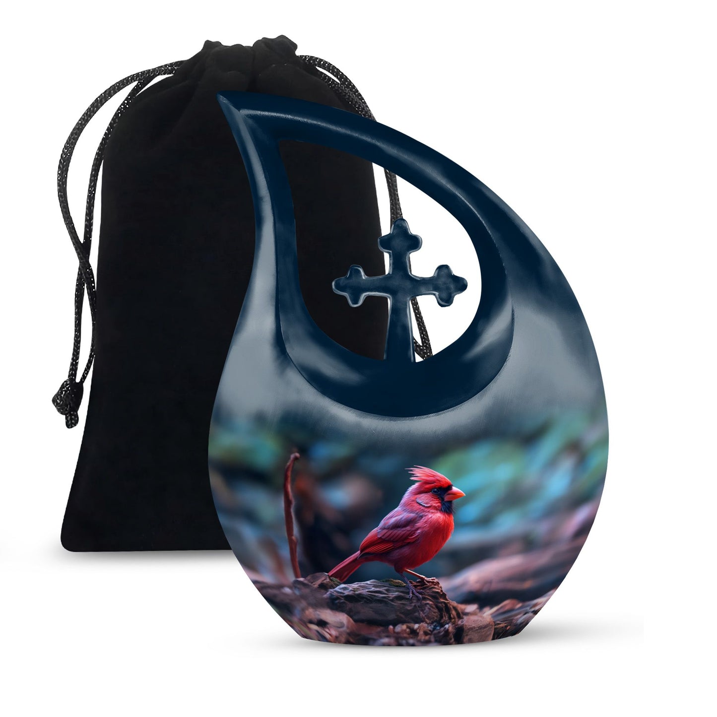 10 Inch Cardinal Bird Urn,