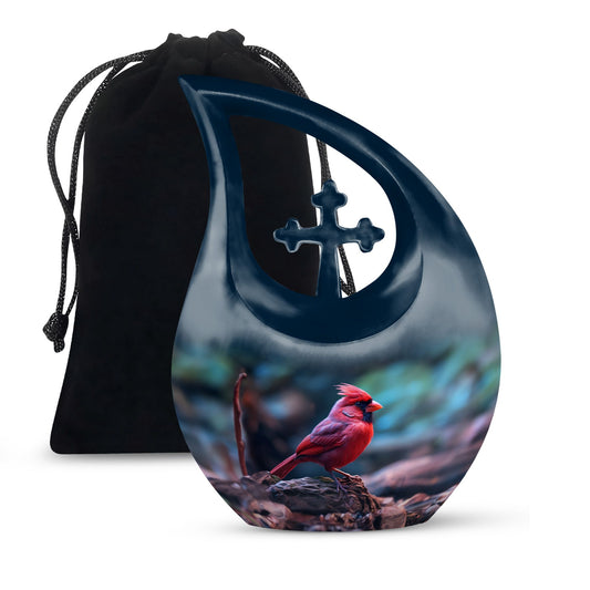 10 Inch Cardinal Bird Urn,