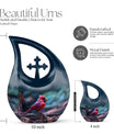 10 Inch Cardinal Bird Urn,