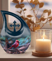10 Inch Cardinal Bird Urn,