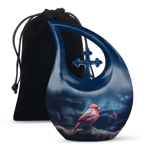 10-inch Cardinal Bird Urn 