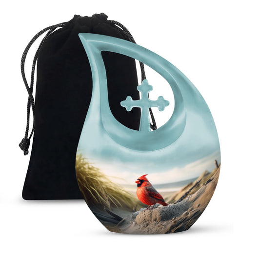 10-inch Cardinal Bird Urn