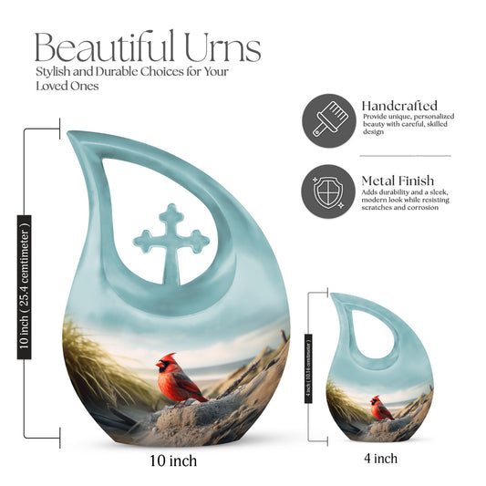10-inch Cardinal Bird Urn