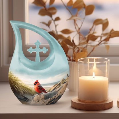 10-inch Cardinal Bird Urn