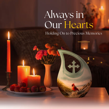 10-inch Cardinal Bird Urn