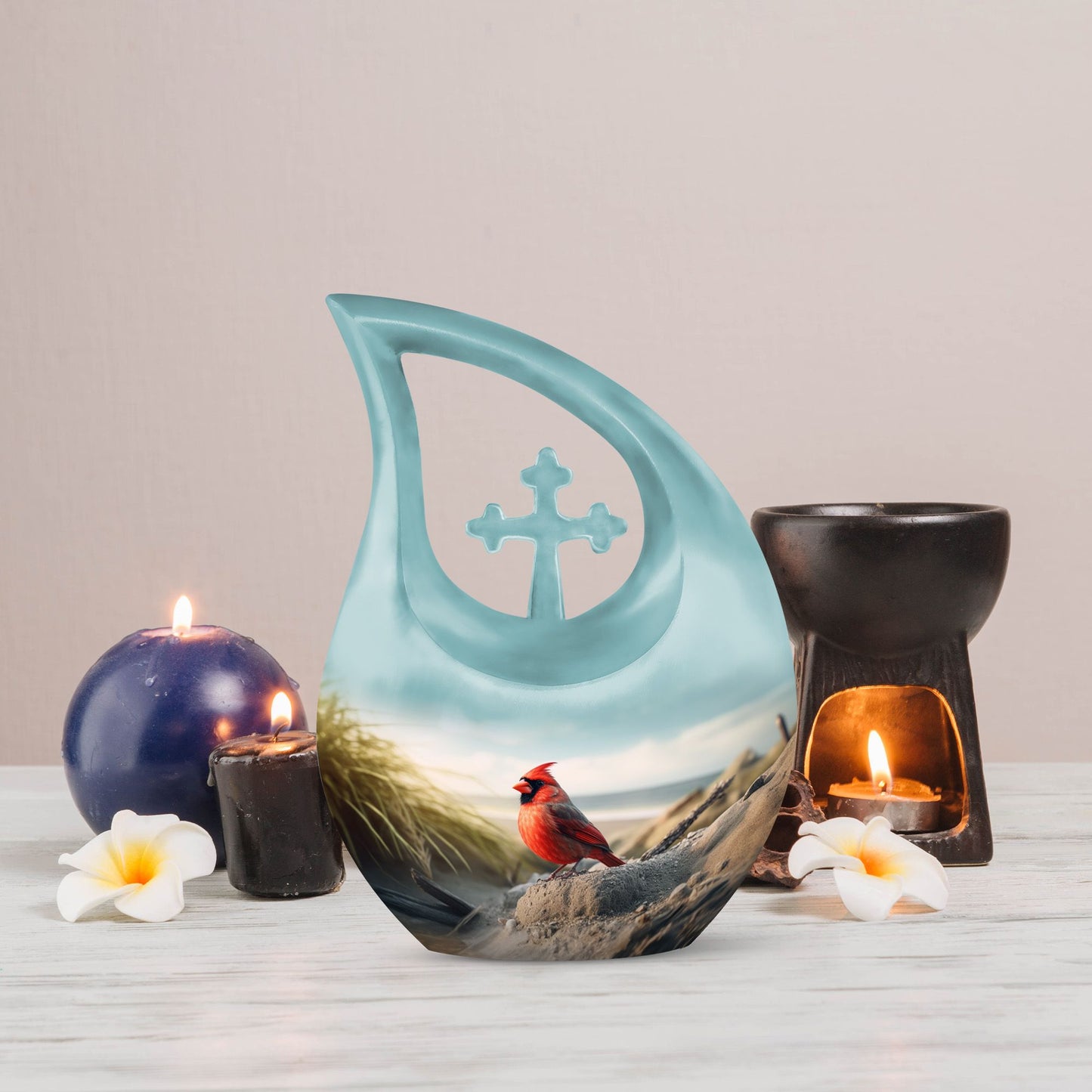 10-inch Cardinal Bird Urn