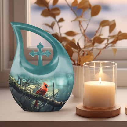 10-inch Cardinal Bird Urn