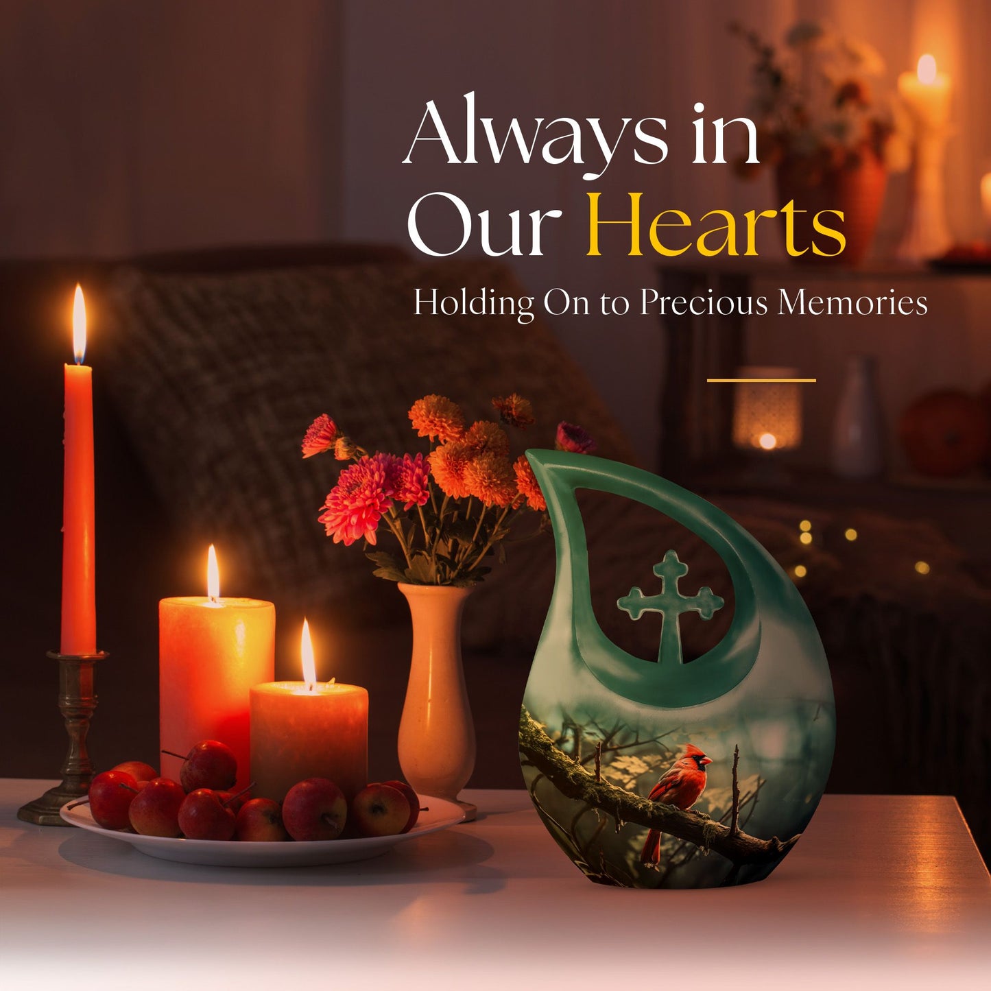 10-inch Cardinal Bird Urn