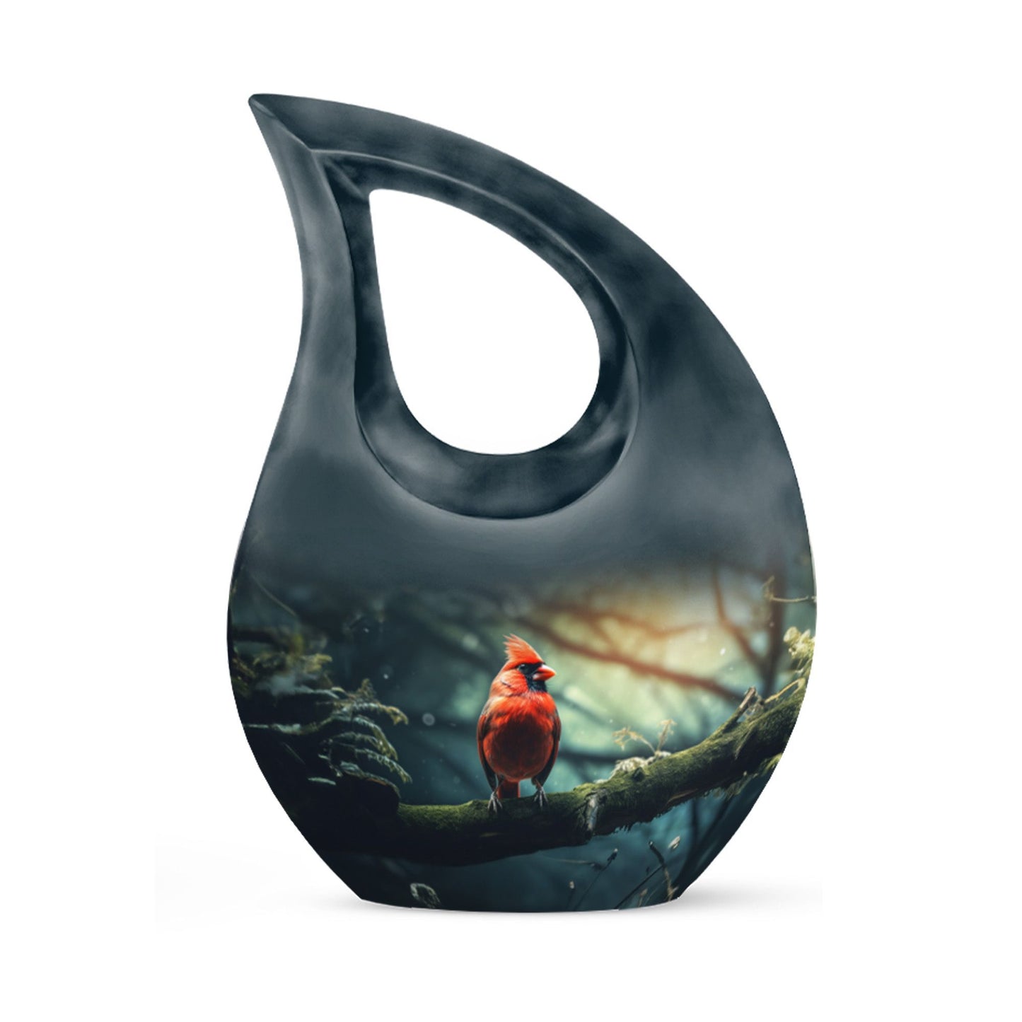 Cross Drop design Cardinal Bird Urn 