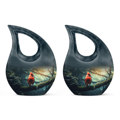 Cross Drop design Cardinal Bird Urn 
