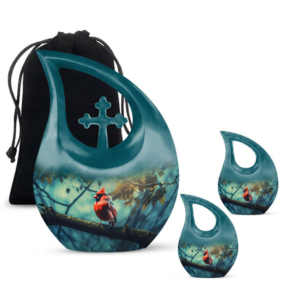 Cardinal Bird-themed Cross Drop Flying Bird Urn
