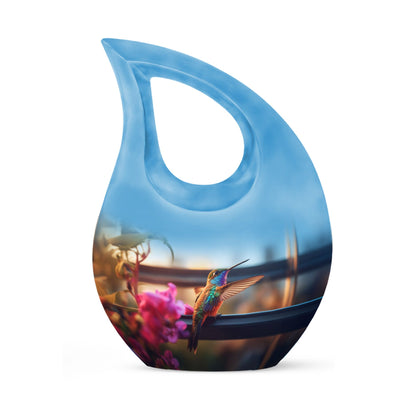 10 inch Blue Humming Bird Urn 
