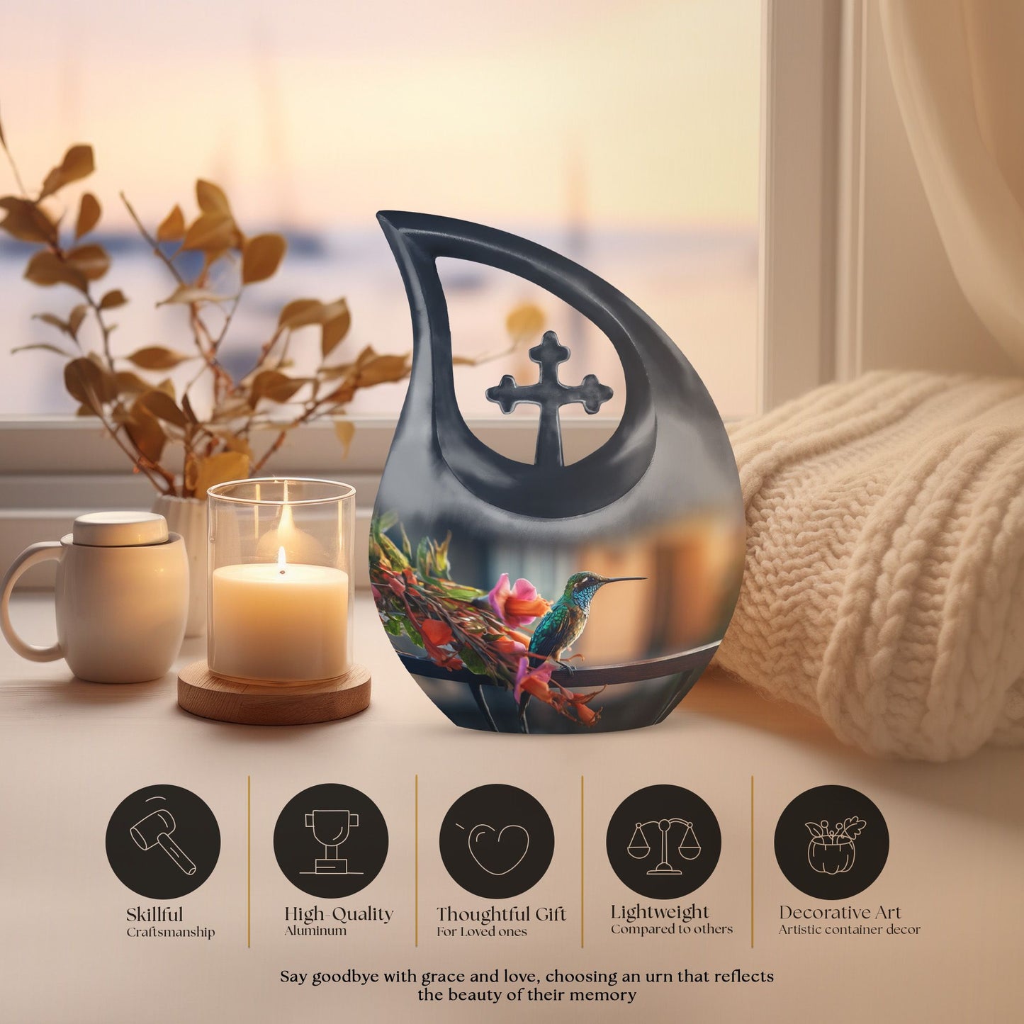 10-inch Humming Bird Cross Drop design 