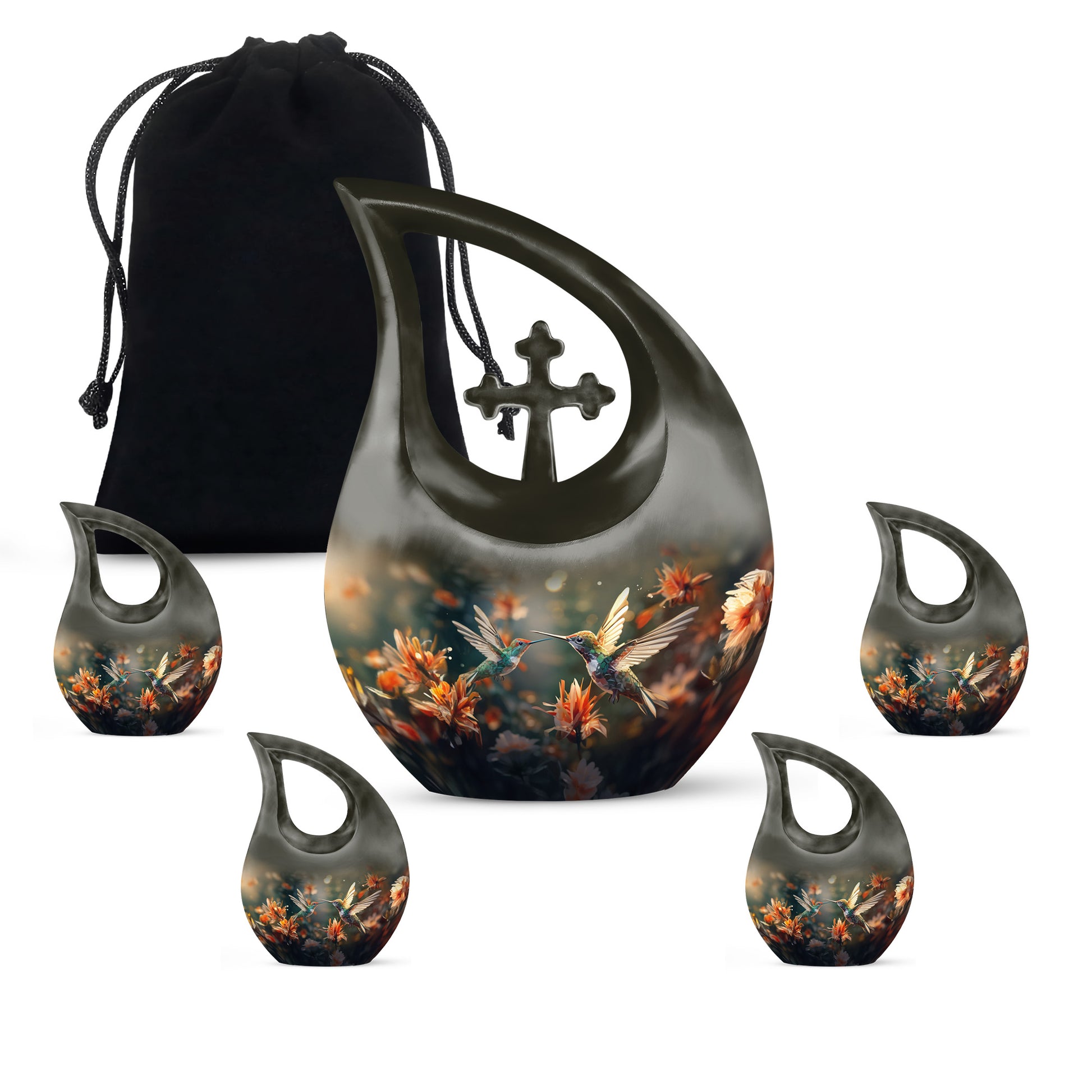 Bird Urn For Cremation Urn - Flowers Urn For Ashes For Adults