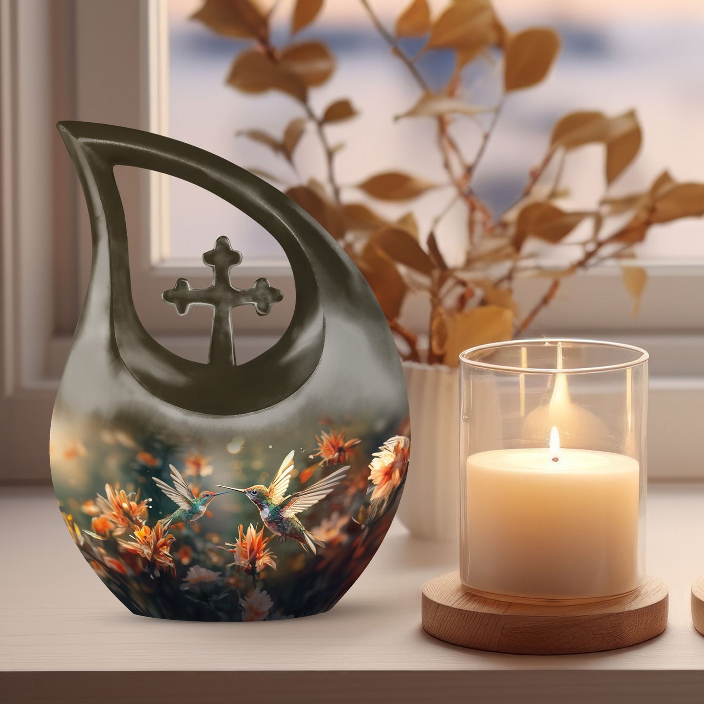 10-inch Aluminium Humming Bird Urn