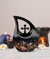 10 Inch Personalized Cross Drop Humming Bird Urn 